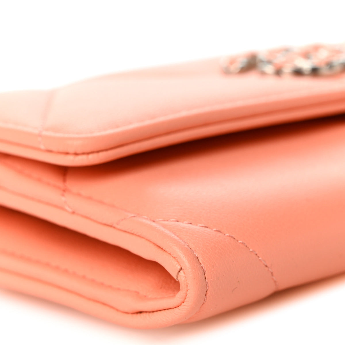 Chanel Lambskin Quilted Chanel 19 Flap Wallet Orange 9 of 10