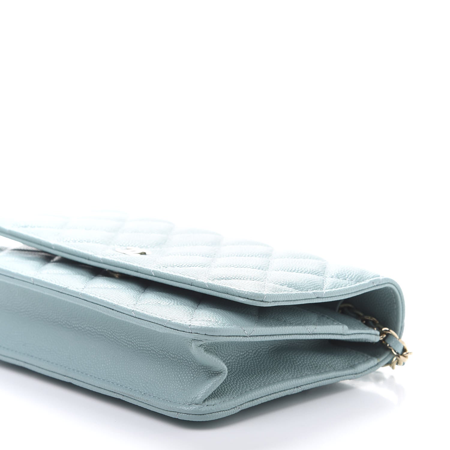 Chanel Caviar Quilted Wallet On Chain WOC Light Blue 8 of 14