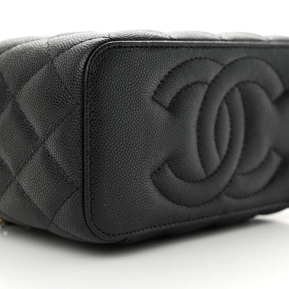 Chanel Caviar Quilted Small Vanity Case With Chain Black 9 of 11