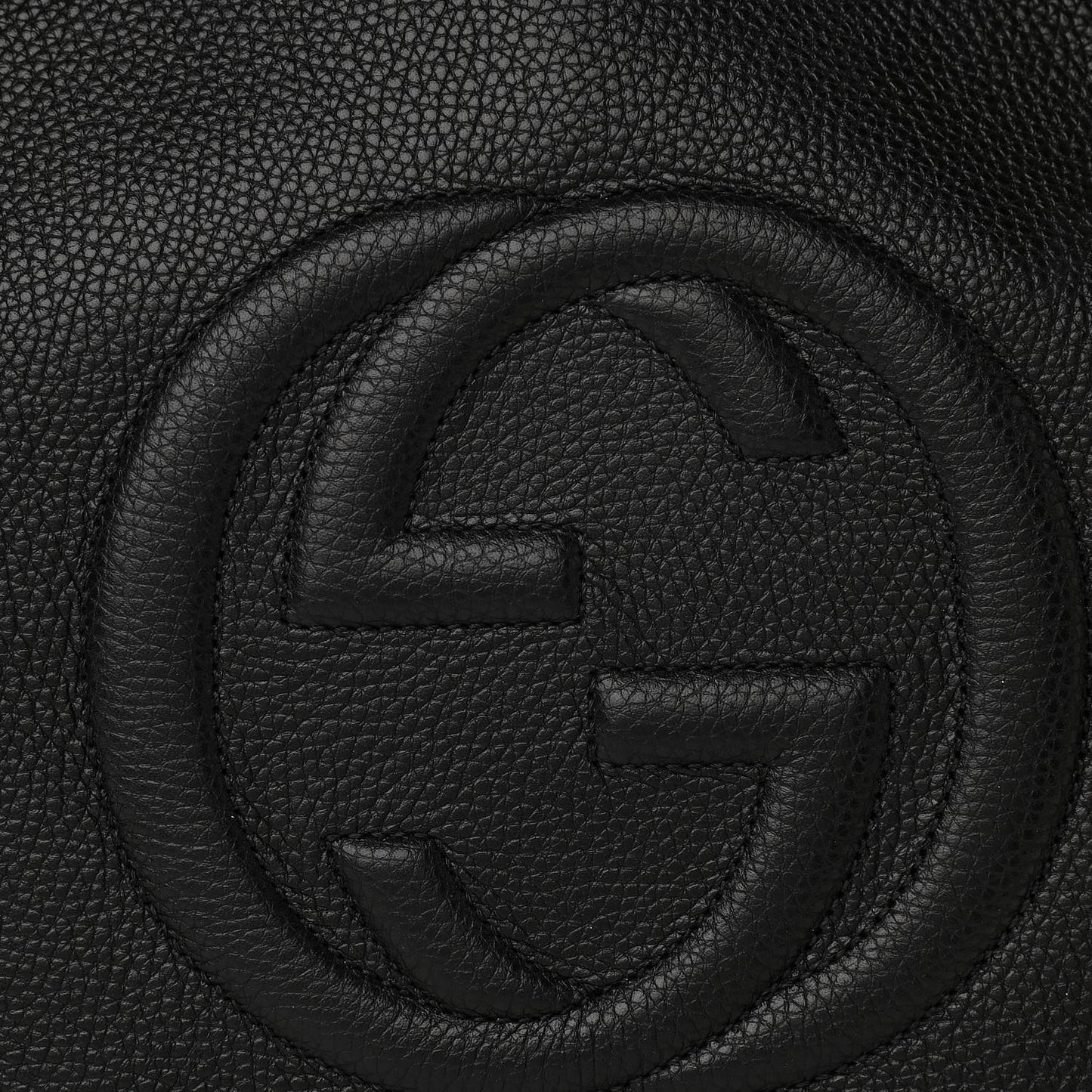 Pebbled Calfskin Medium Soho Chain Shoulder Bag Black