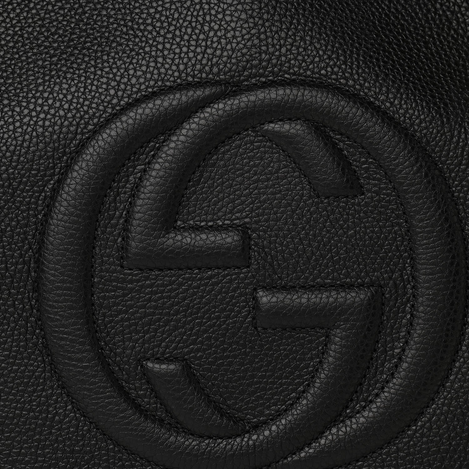 Gucci Pebbled Calfskin Medium Soho Chain Shoulder Bag Black 8 of 10