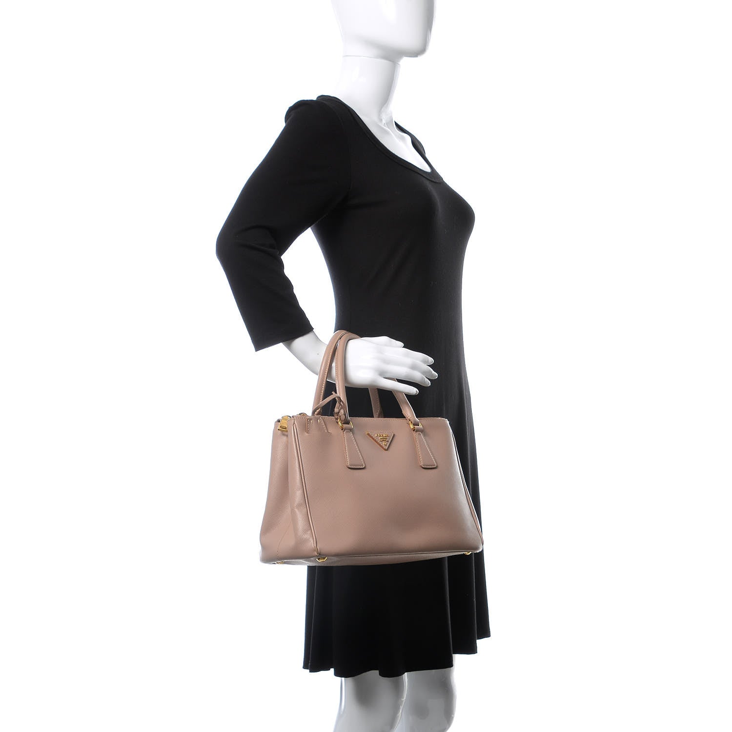Prada Saffiano Small Galleria Double Zip Tote Cammeo 3 of 17