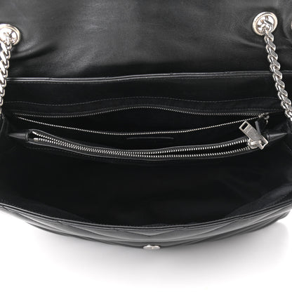 Saint Laurent Calfskin Y Quilted Monogram Large Loulou Chain Satchel Black 5 of 9