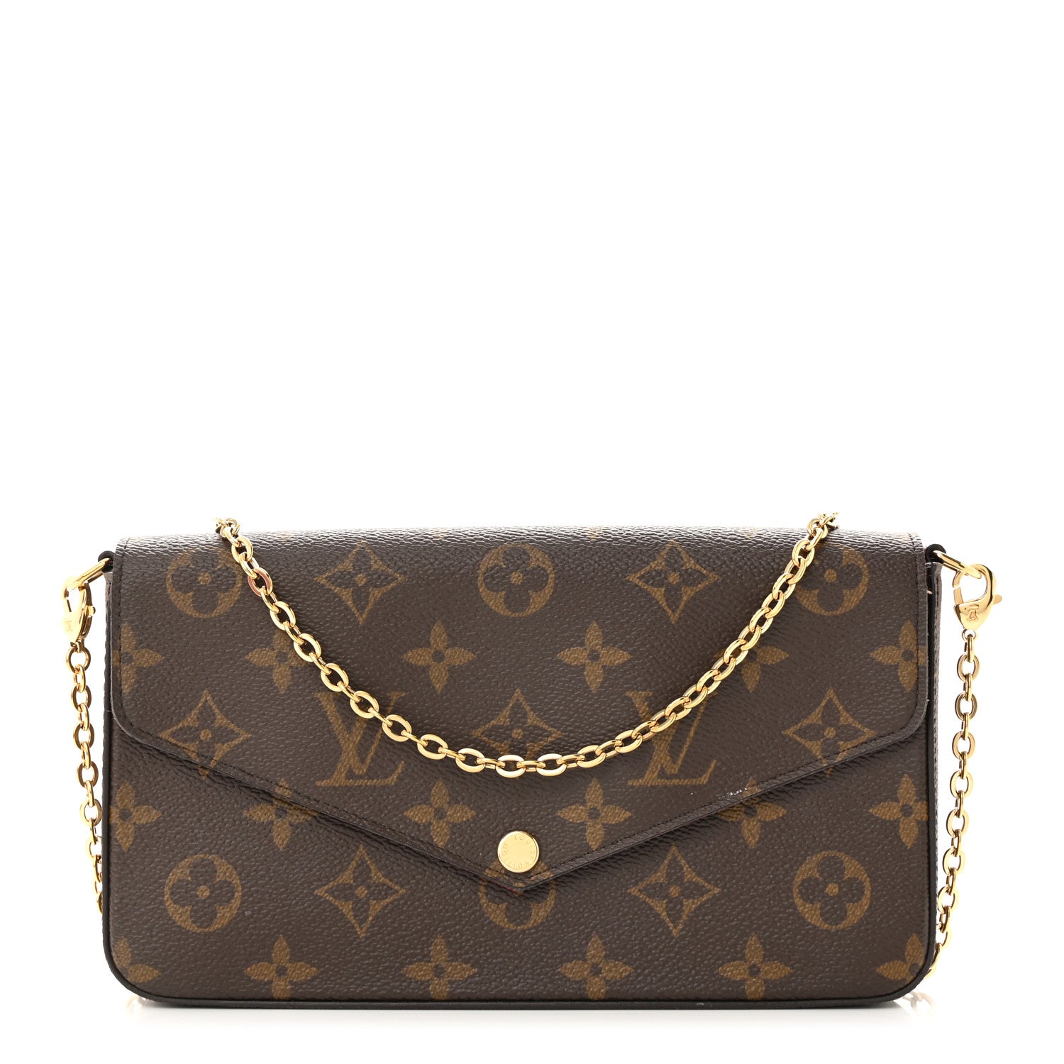 Louis Vuitton Monogram Pochette Felicie Chain Wallet Fuchsia 2 of 12