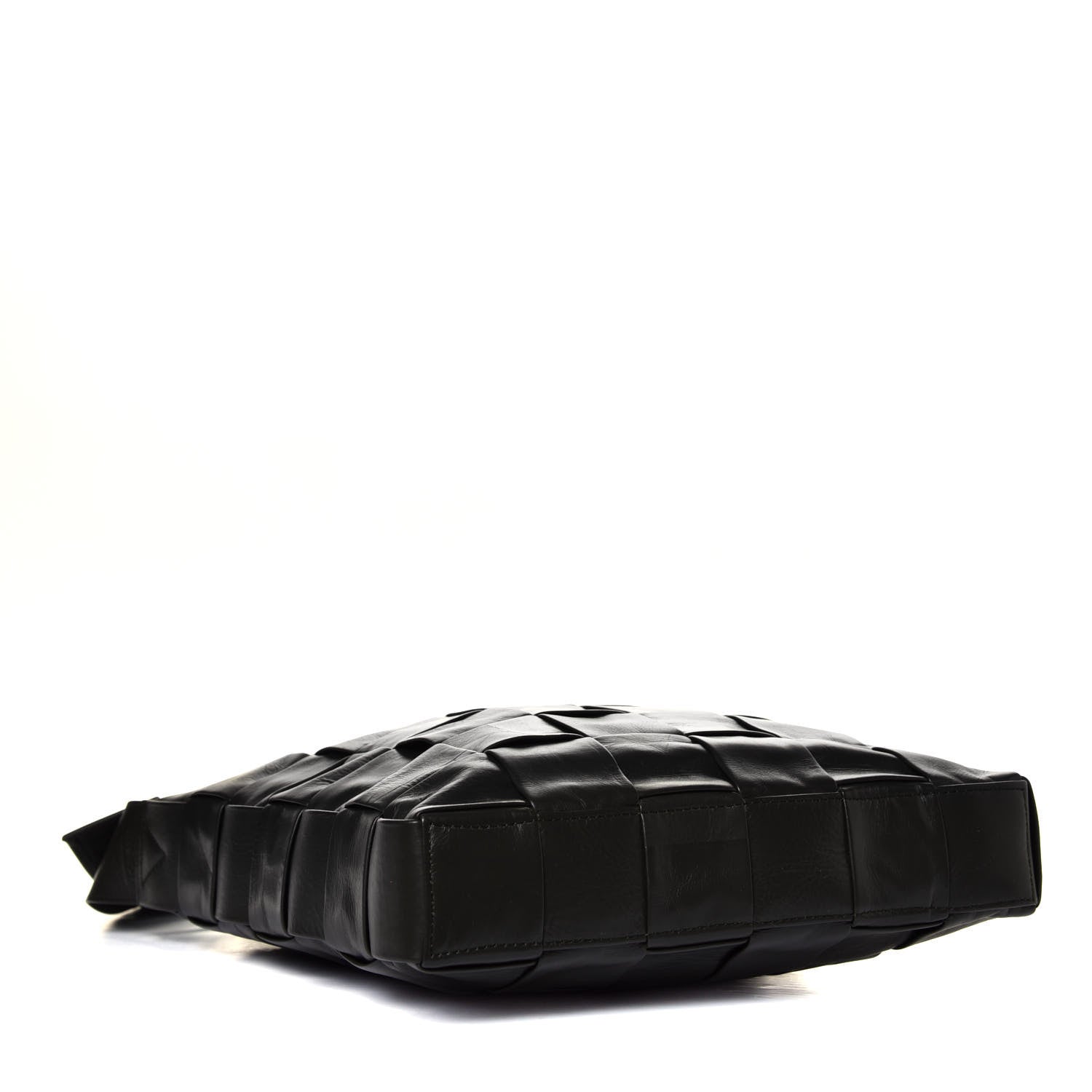 Bottega Veneta Paper Calfskin Maxi Intrecciato Cassette Messenger Black 3 of 4