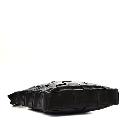 Bottega Veneta Paper Calfskin Maxi Intrecciato Cassette Messenger Black 3 of 4