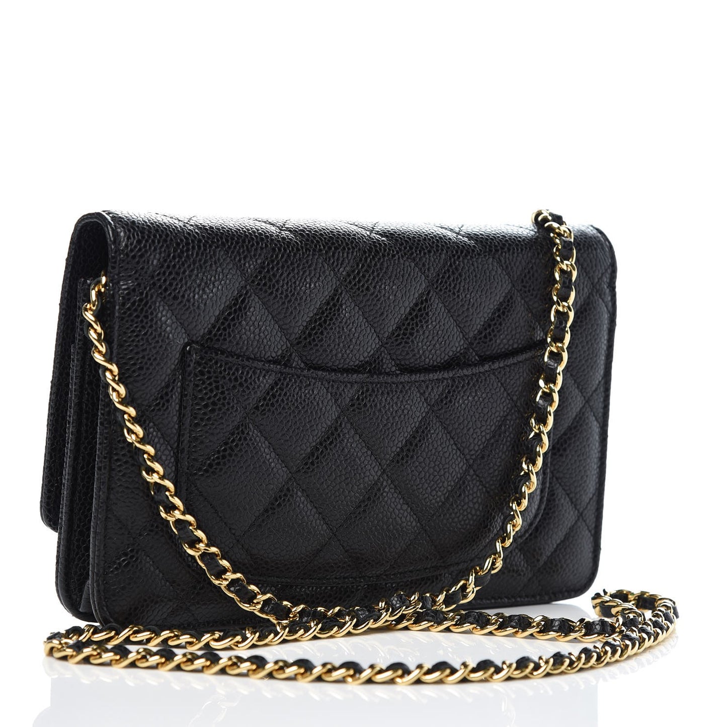 Caviar Quilted Wallet On Chain WOC Black
