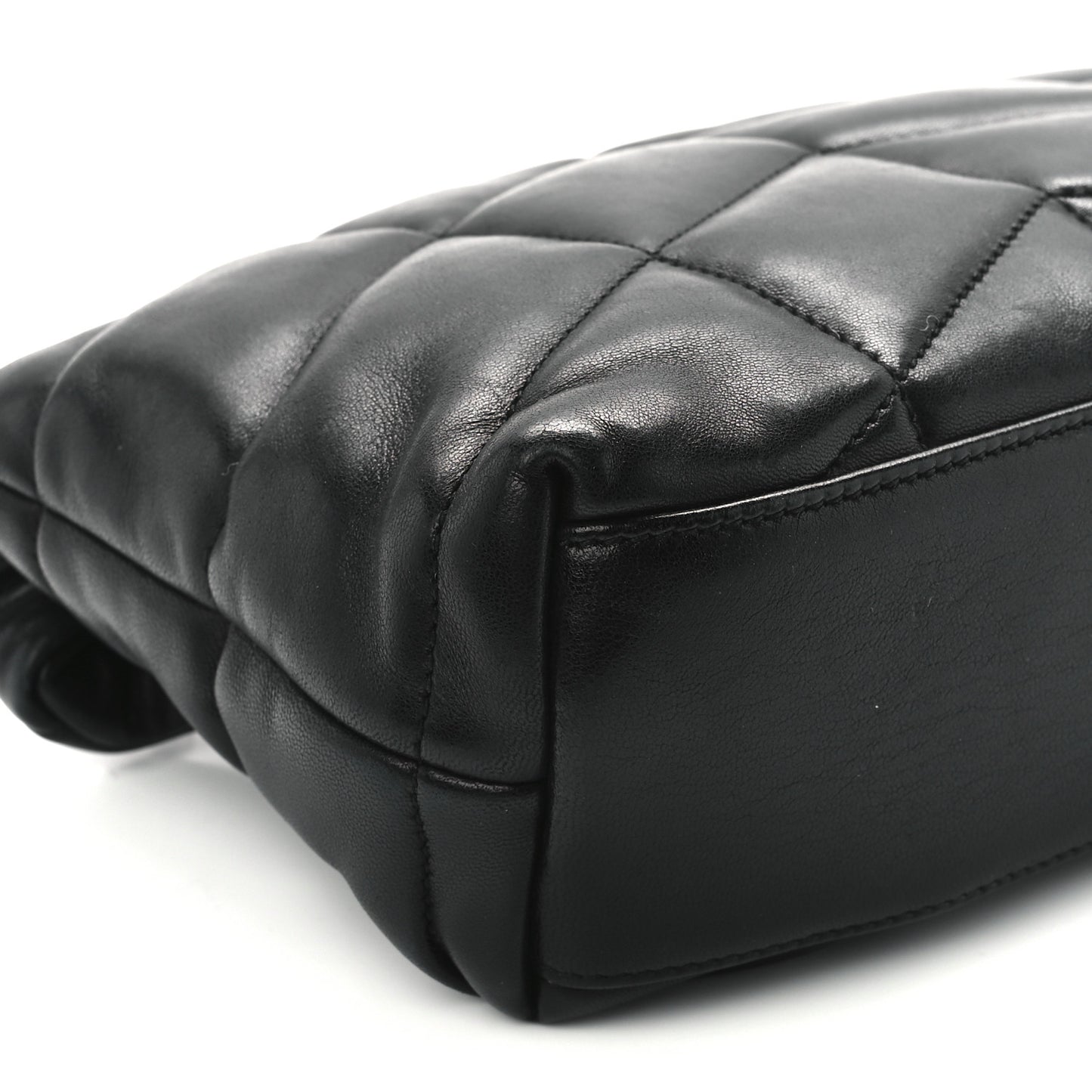 Lambskin Quilted Toy Loulou Puffer Monogram Chain Satchel Black