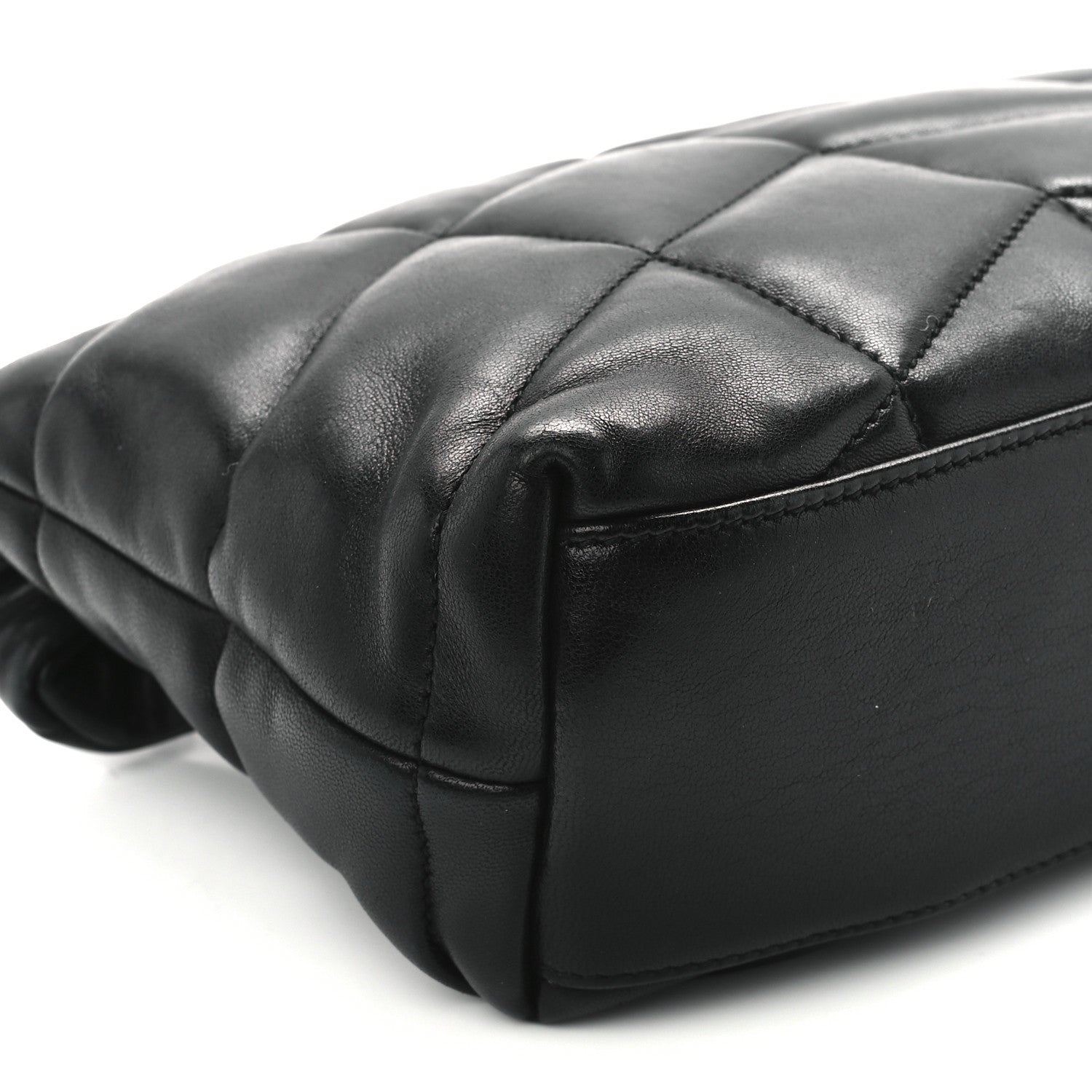 Saint Laurent Lambskin Quilted Toy Loulou Puffer Monogram Chain Satchel Black 11 of 12
