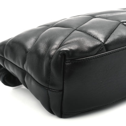 Saint Laurent Lambskin Quilted Toy Loulou Puffer Monogram Chain Satchel Black 11 of 12