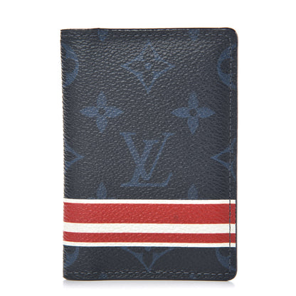 Louis Vuitton Monogram Cobalt Pocket Organizer NM Red Stripes 1 of 7
