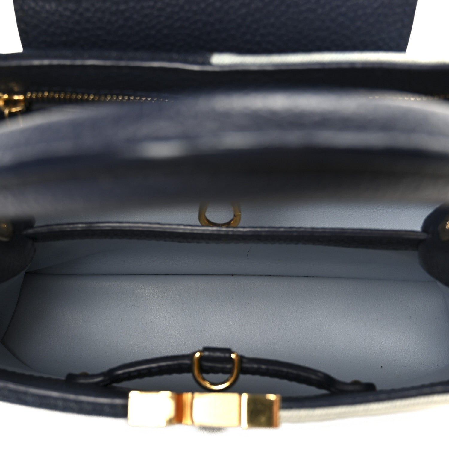 Louis Vuitton Taurillon Denim Capucines BB Navy Blue 6 of 10