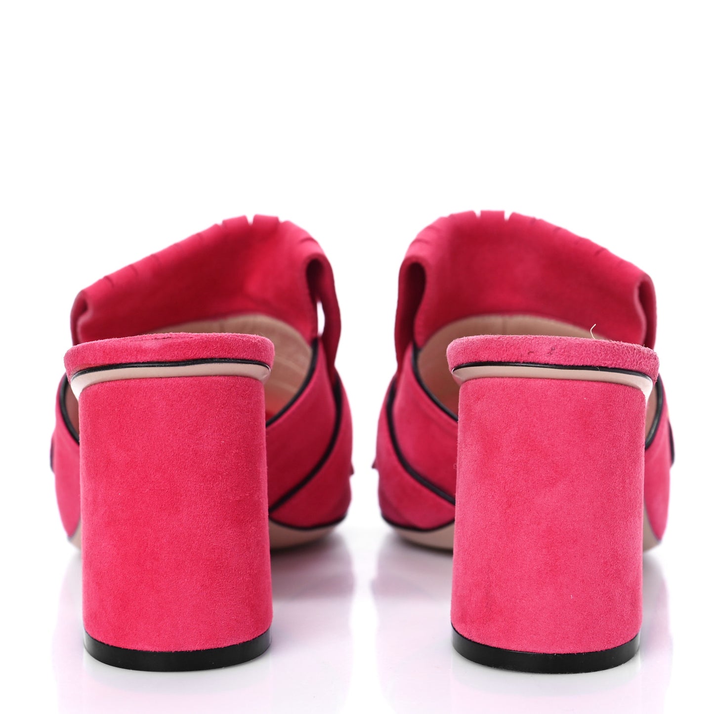 Kid Scamosciato GG Marmont Fringe 75mm Slide Sandals 36.5 Hot Pink
