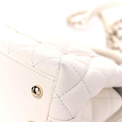 Chanel Caviar Quilted Extra Mini Coco Handle Flap White 11 of 12