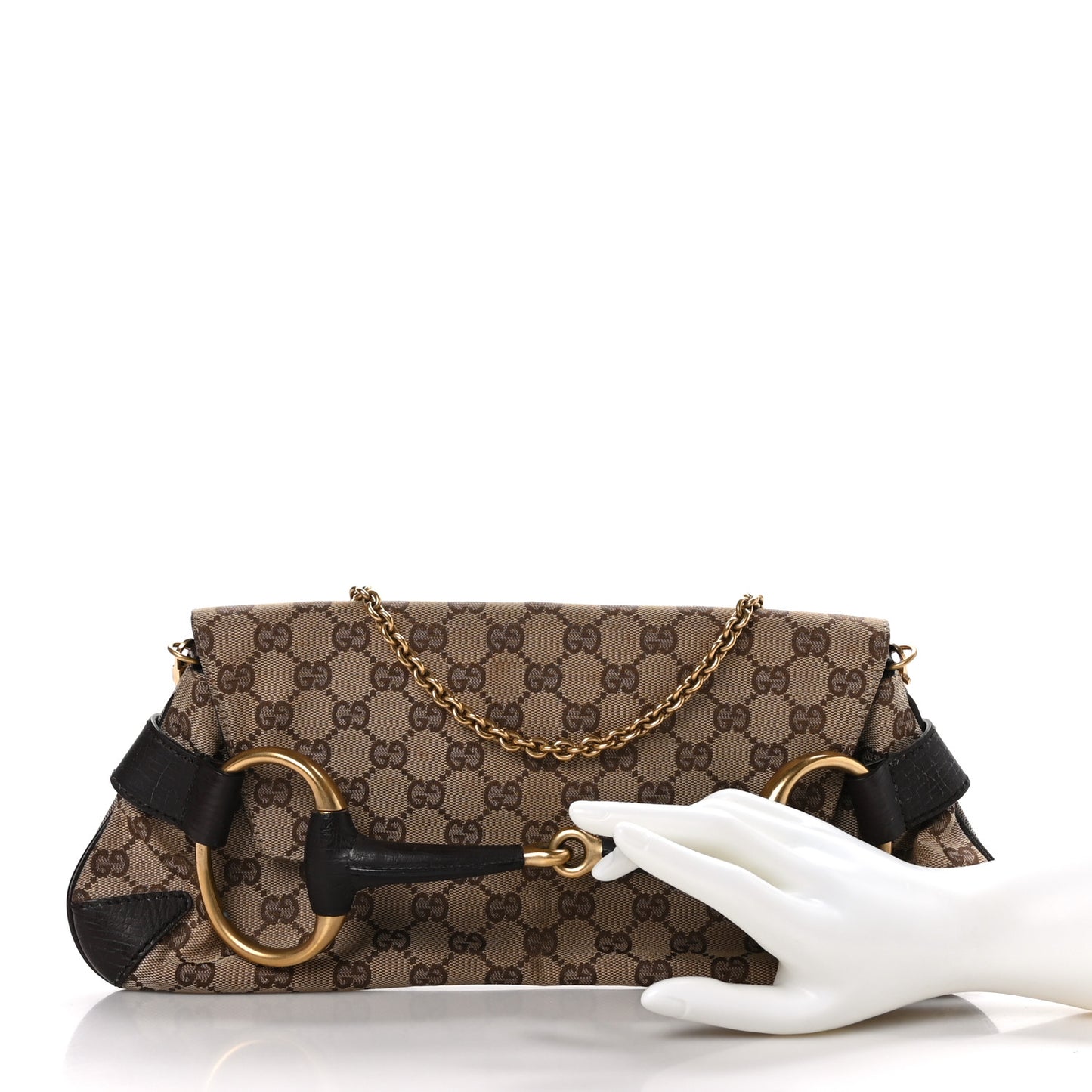 Monogram Horsebit Clutch Dark Brown