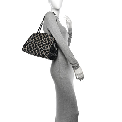 Chanel Patent Hand Embroidered Large Just Mademoiselle Black 2 of 11