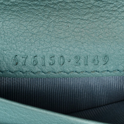 Gucci Wonka Grain Calfskin GG Monogram Embossed Card Case Wallet Dusty Azure 7 of 9