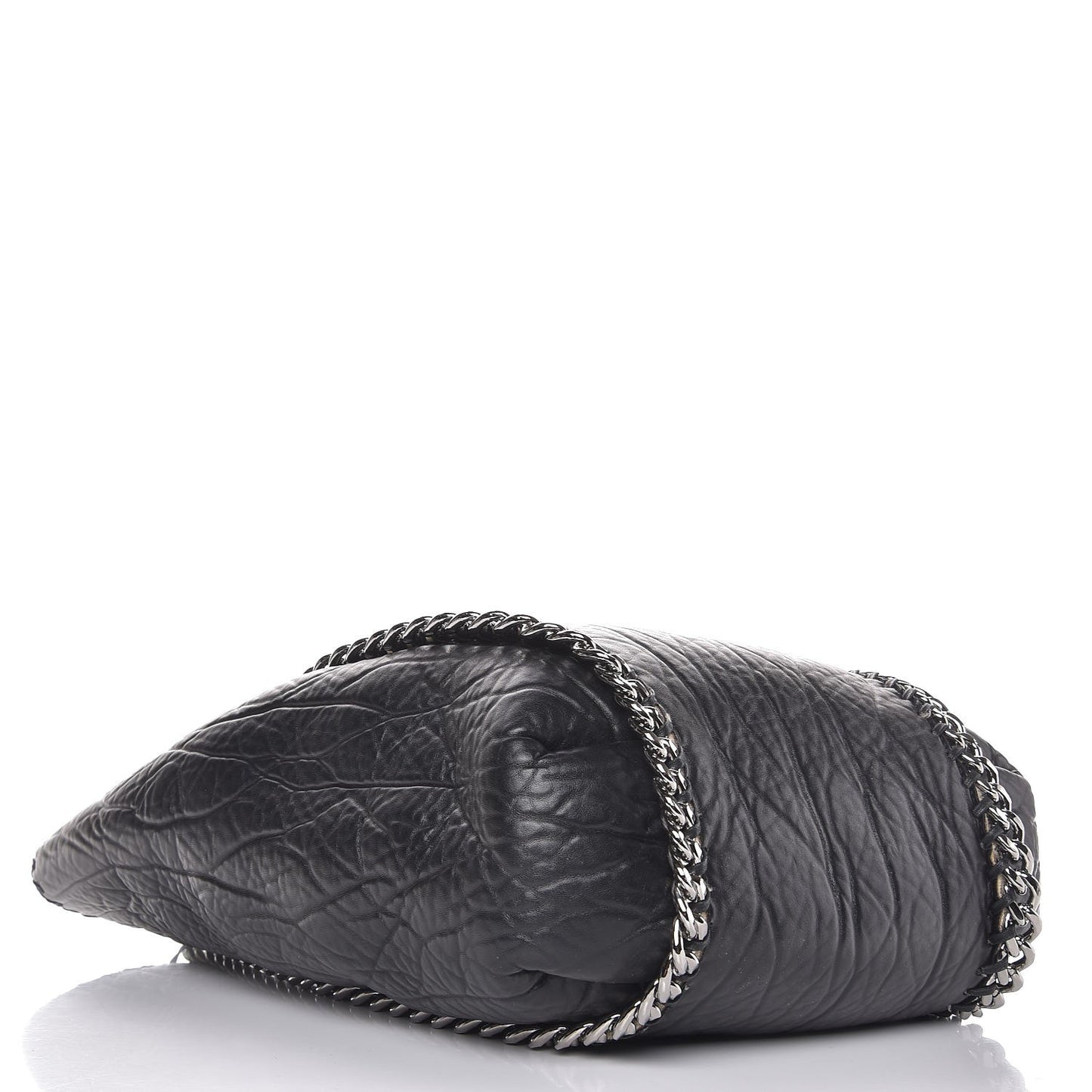 Shaggy Deer Shearling Chain Falabella Tote Black