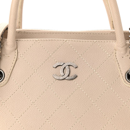 Chanel Grained Vegetal Calfskin Small Urban Shopping Tote Beige 8 of 11