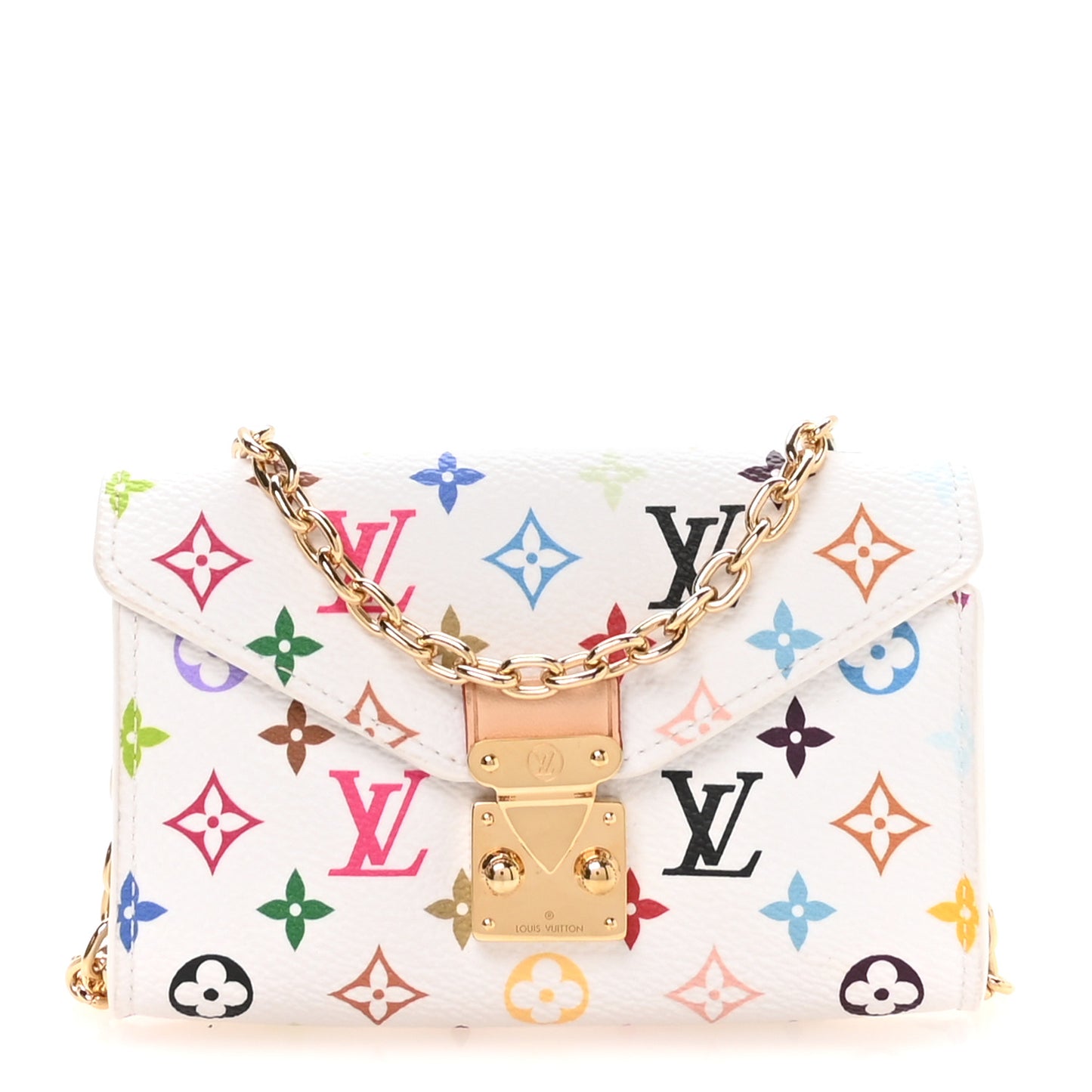 LV X TM Monogram Multicolor Pouch Metis Belt White