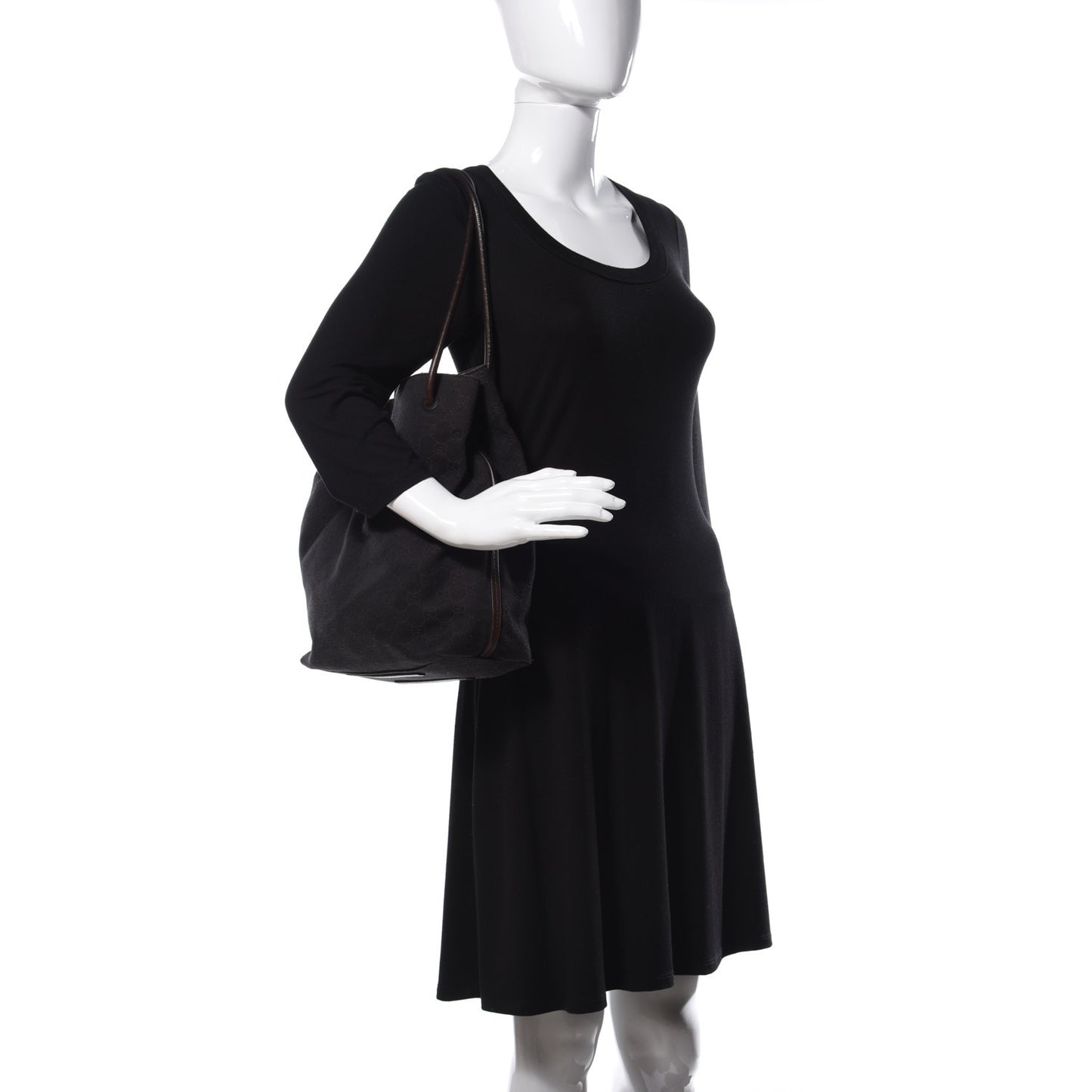 Denim Monogram Tote Dark Brown