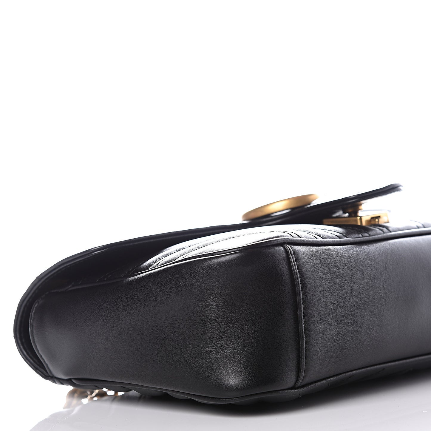 Calfskin Matelasse Small GG Marmont Shoulder Bag Black