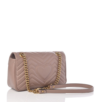 Gucci Calfskin Matelasse Small GG Marmont Shoulder Bag Porcelain Rose 3 of 9