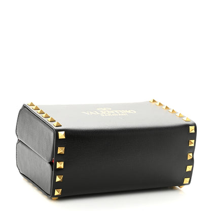 Valentino Garavani Grainy Calfskin Rockstud Alcove Box Top-Handle Bag Black 4 of 11