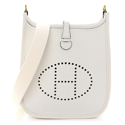 Hermes Taurillon Clemence Amazone Evelyne TPM New White 1 of 10
