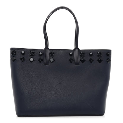 Christian Louboutin Calfskin Empire Spike Studded East West Cabata Tote Navy 3 of 12