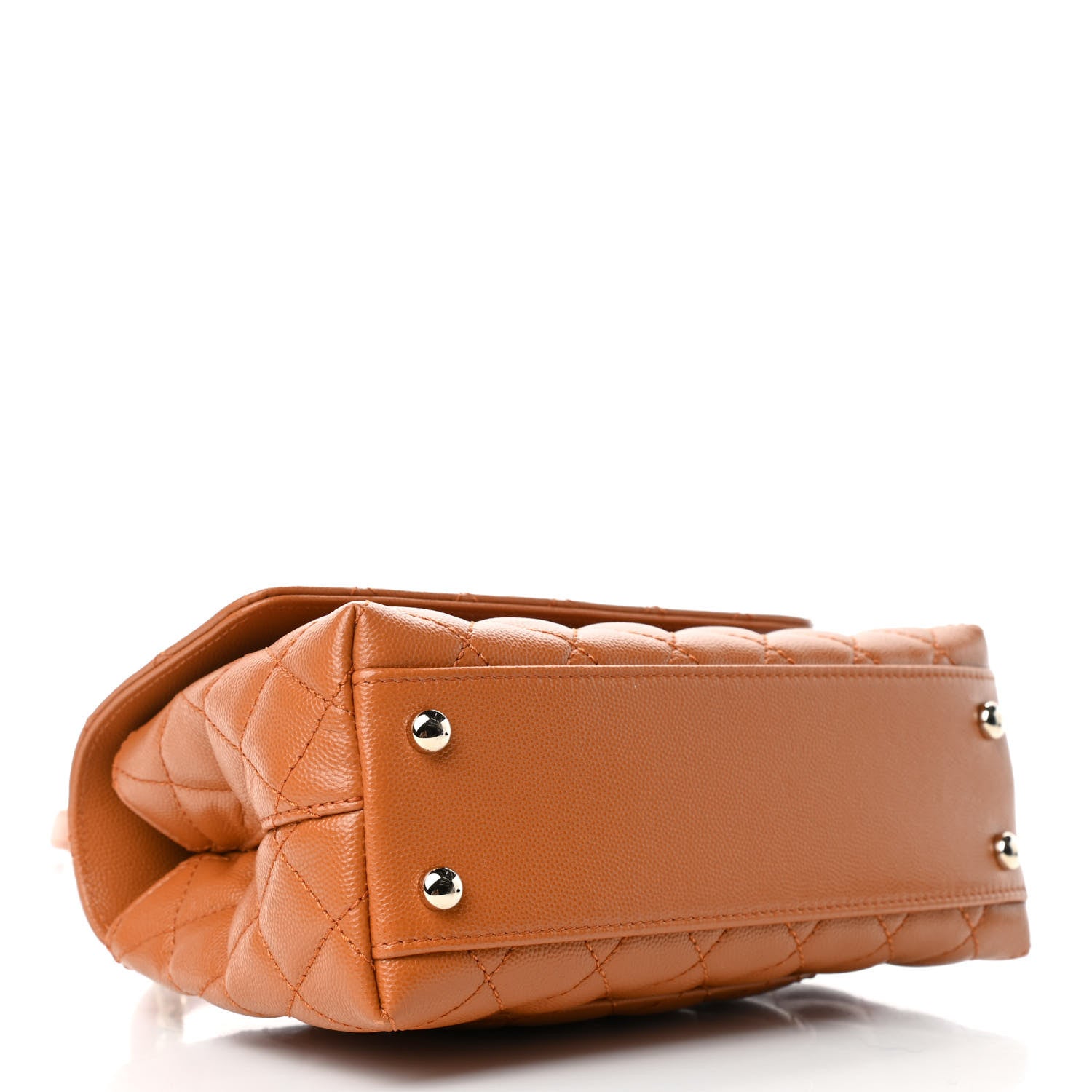 Chanel Caviar Quilted Mini Coco Handle Flap Light Brown 3 of 4
