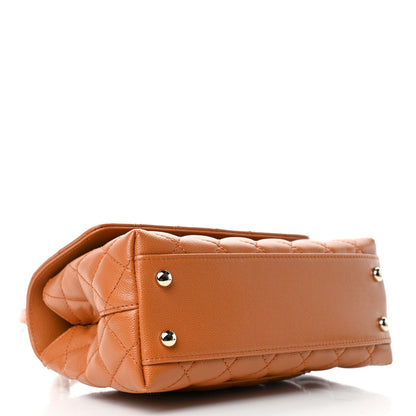 Chanel Caviar Quilted Mini Coco Handle Flap Light Brown 3 of 4