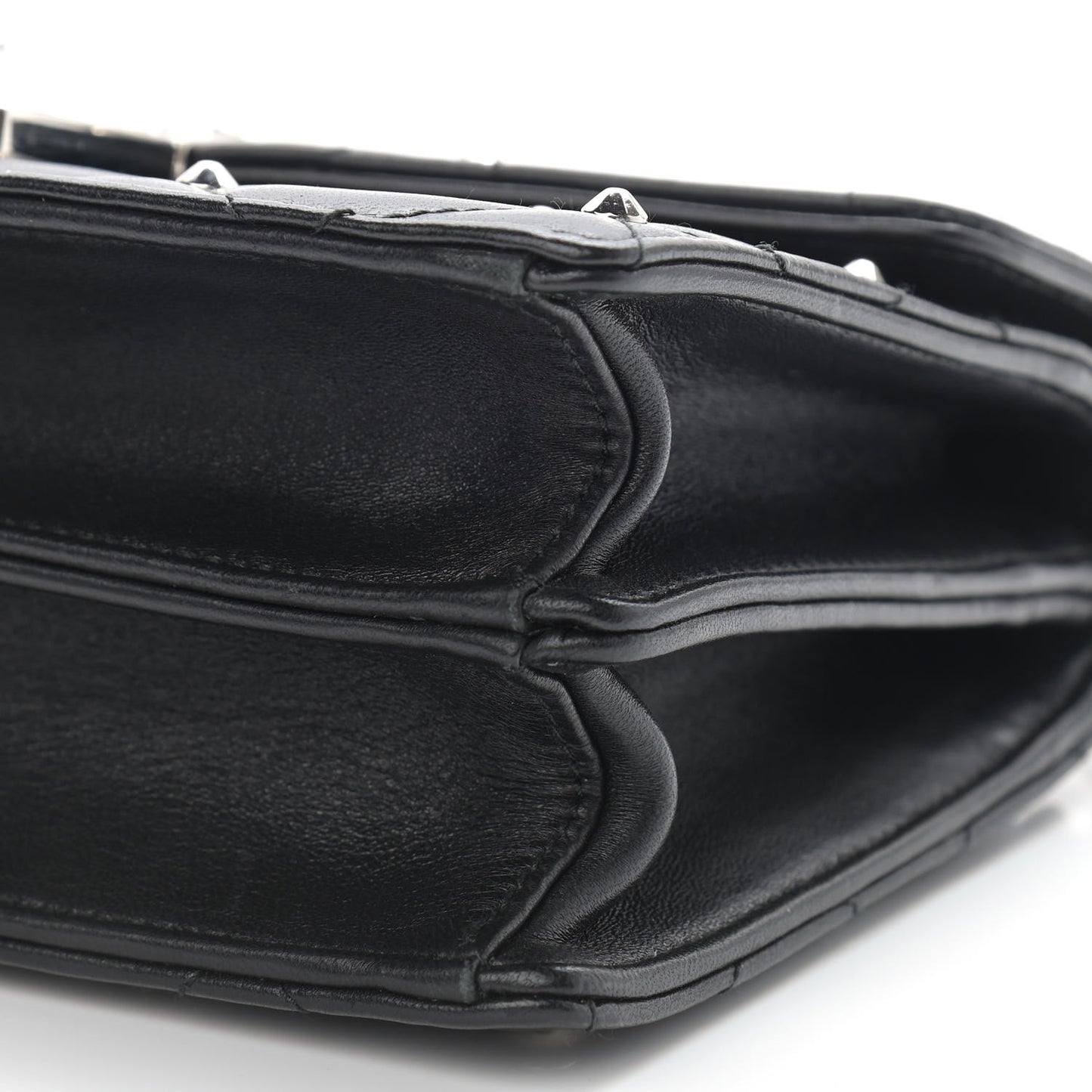 Pattina Nappa Crystal Studded Borchie Flap Bag Black