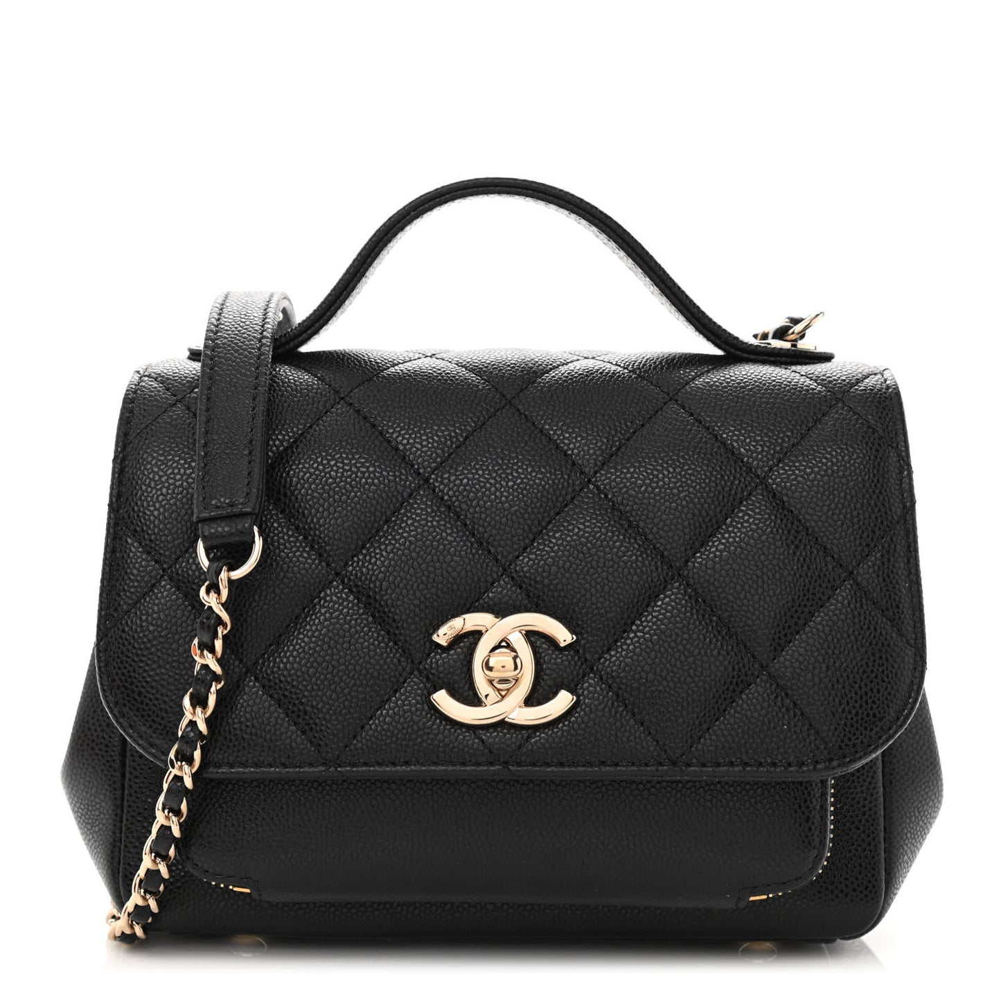Caviar Quilted Small Business Affinity Flap Black