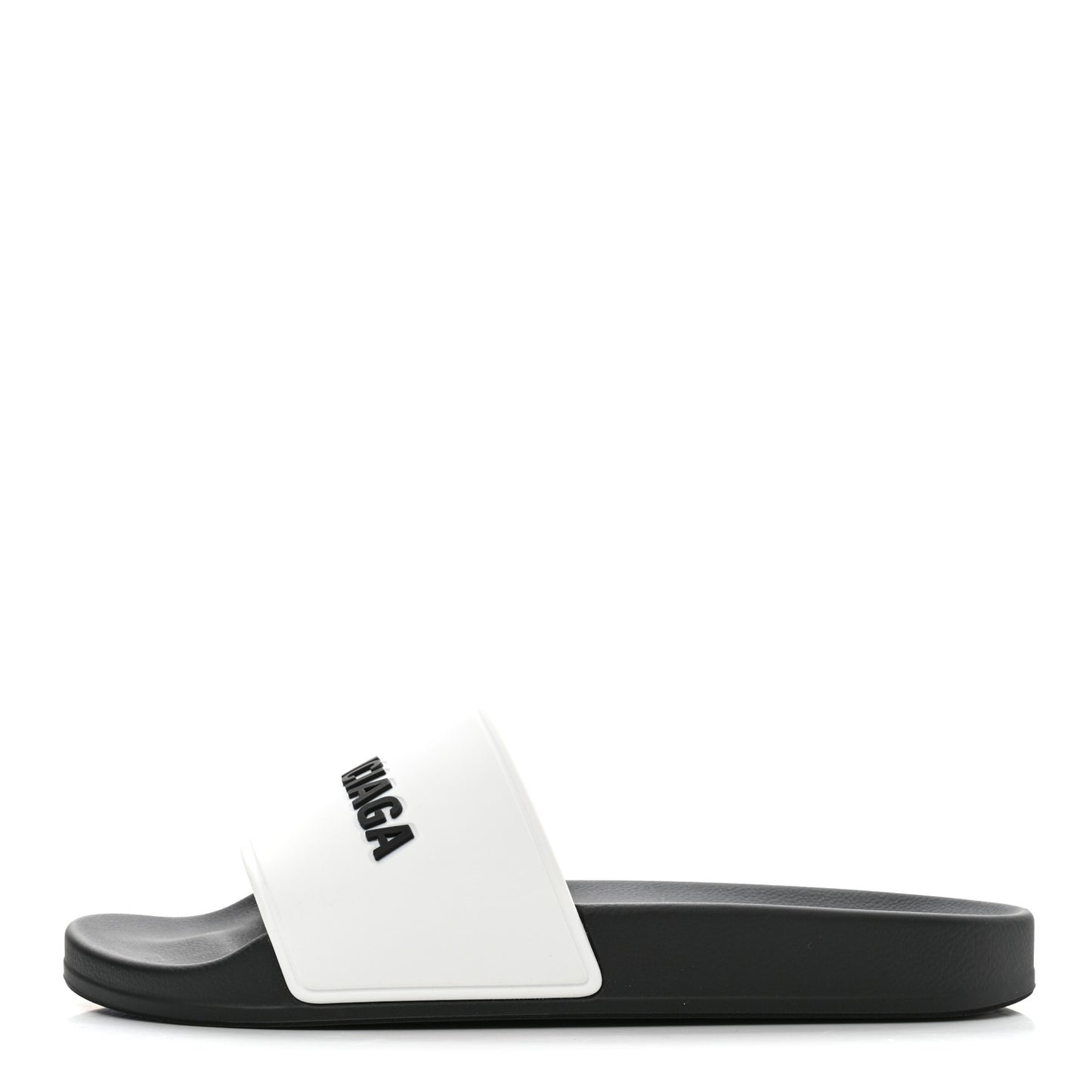 Rubber Womens Logo Pool Slide Sandals 39 Black White