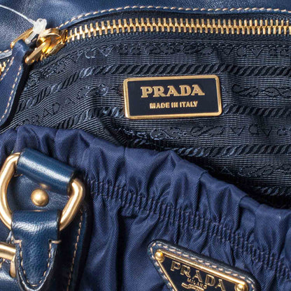 Prada Tessuto Nylon Gaufre Tote Blue 7 of 10