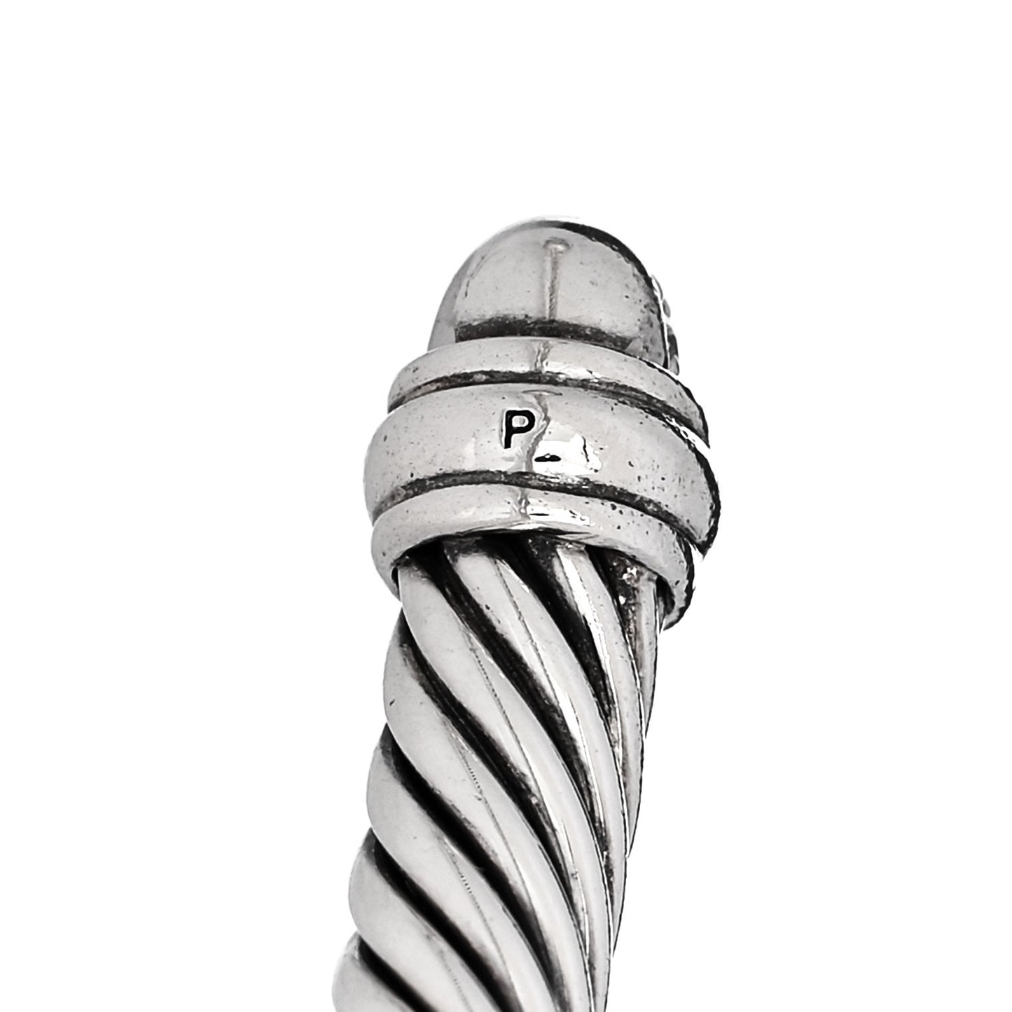 Sterling Silver Pave Diamond 5mm Cable Classics Bracelet