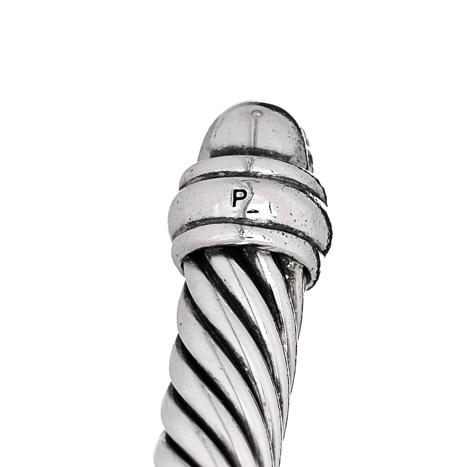 David Yurman Sterling Silver Pave Diamond 5mm Cable Classics Bracelet 4 of 5