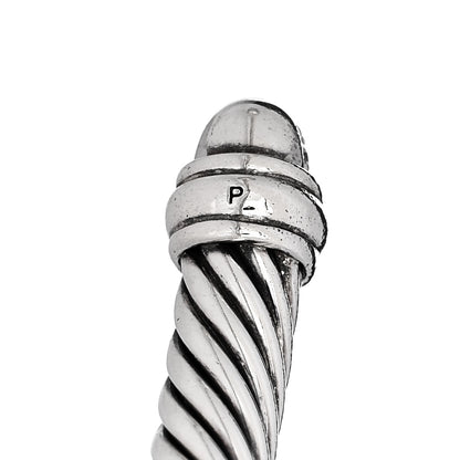 David Yurman Sterling Silver Pave Diamond 5mm Cable Classics Bracelet 4 of 5