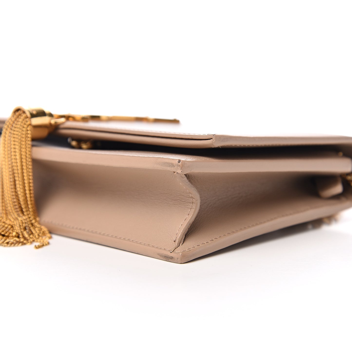 Smooth Calfskin Classic Monogram Kate Tassel Chain Wallet Nude Powder