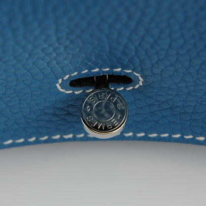 Hermes Taurillon Clemence Lindy 30 Blue Jean 9 of 19