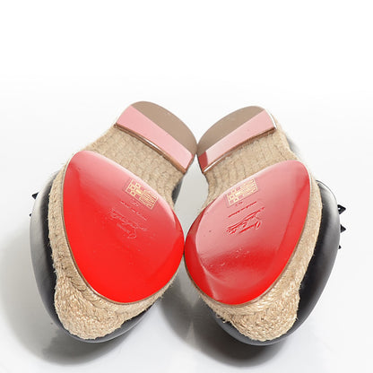 Christian Louboutin CHRISTIAN LOUBOUTIN Calfskin Ares Flat Espadrilles 41 11 Black 6 of 8