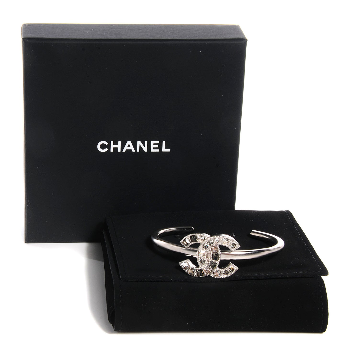 Baguette Crystal CC Bracelet Silver Grey