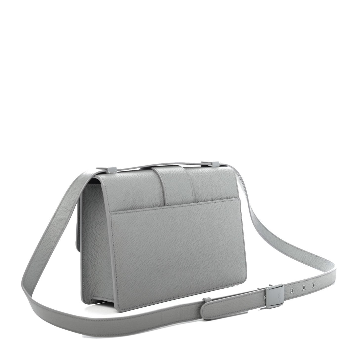 Ultra Matte Grained Calfskin 30 Montaigne Flap Bag Grey