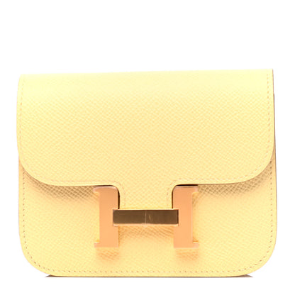 Hermes Epsom Constance Slim Wallet Jaune Poussin 1 of 8