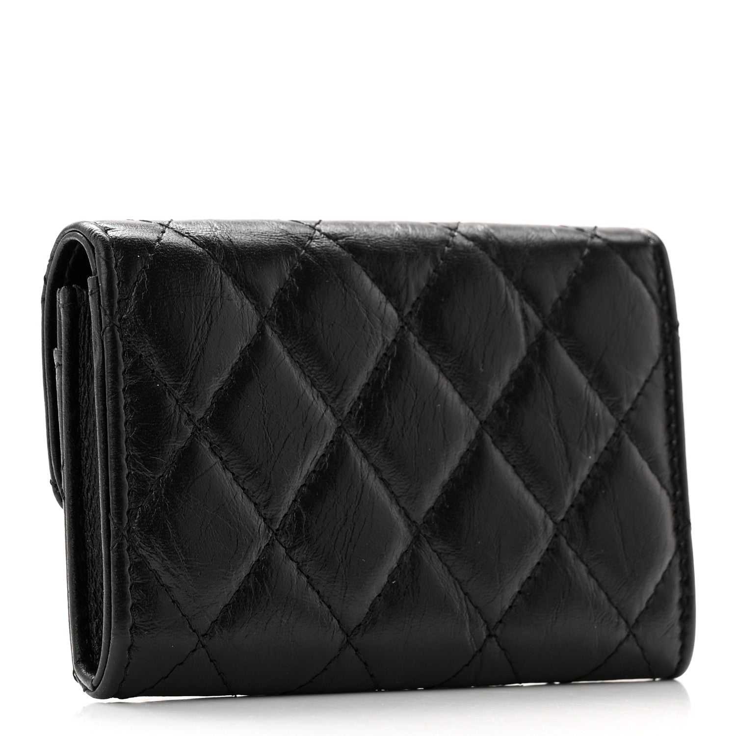 Chanel Aged Calfskin Quilted Reissue Flap Card Holder So Black 2 of 12