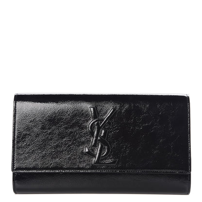 Saint Laurent Textured Patent Monogram Large Belle De Jour Clutch Black 1 of 6