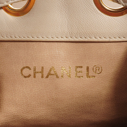 Chanel Lambskin Drawstring Bag Beige 8 of 9