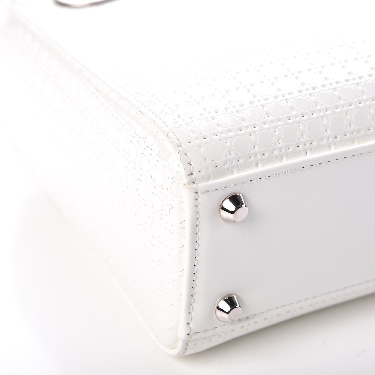 Christian Dior Patent Micro-Cannage Mini Lady Dior White 9 of 12