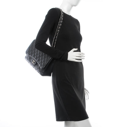 Chanel Caviar Quilted Jumbo Single Flap Black 2 of 8